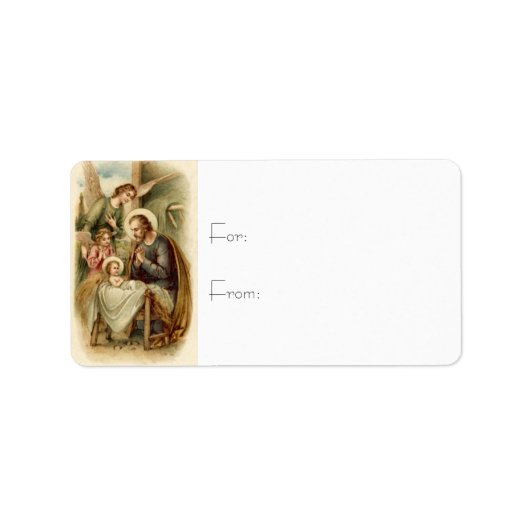 Cadeau Labels: St. Joseph Geboorte Etiket (Voorkant)