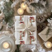 Cadeau letter P kerst Cadeaupapier
