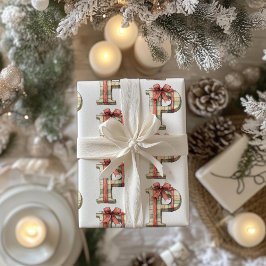 Cadeau letter P kerst Cadeaupapier