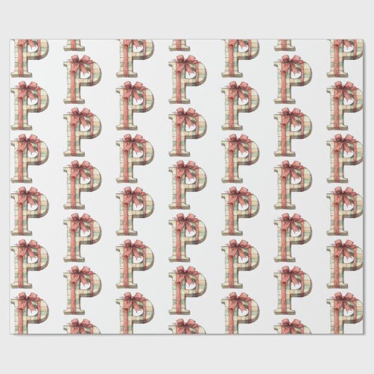 Cadeau letter P kerst Cadeaupapier (Vlak)