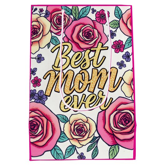 Cadeau Luxe Bloemen Modern Collectie Medium Cadeauzakje (Achterkant)