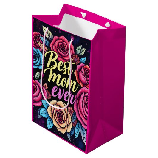 Cadeau Luxe Bloemen Populair Collectie Medium Cadeauzakje (Voorkant Gekanteld)
