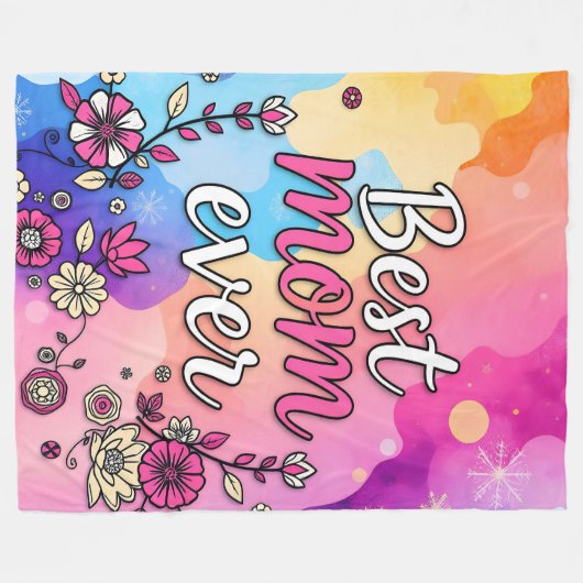 Cadeau Luxe Bloemen Trendy Collectie Fleece Deken (Voorkant (Horizontaal))