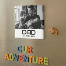 Cadeau magneet met foto van vader