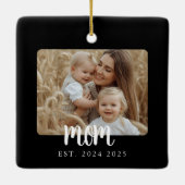 Cadeau Magnetisch Foto van Moeder Keramisch Ornament (Achterkant)