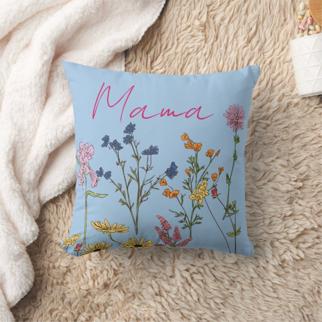Cadeau mama wilde bloemen kussen (Deken)