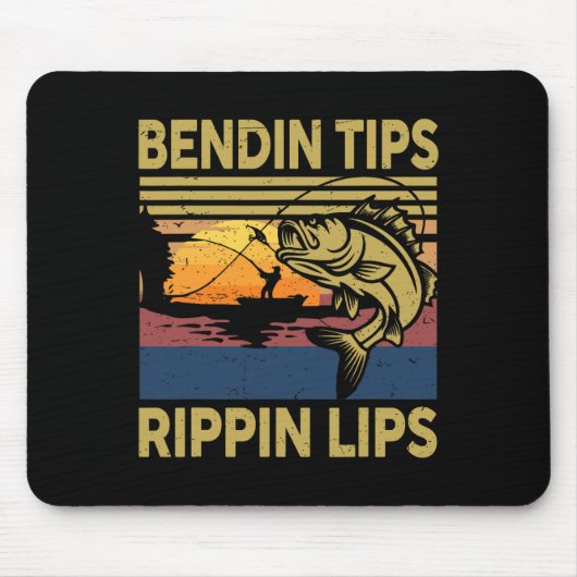 Cadeau Mannen Bendin Tips Rippin Lips Vissen-shirt Muismat (Voorkant)