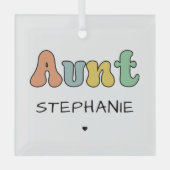 Cadeau met aangepaste tankwagen | Aangepaste tante Glas Ornament (Voorkant)