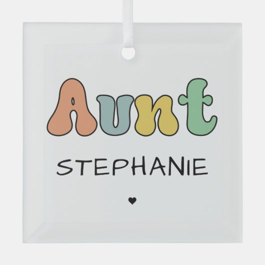 Cadeau met aangepaste tankwagen | Aangepaste tante Glas Ornament (Voorkant)