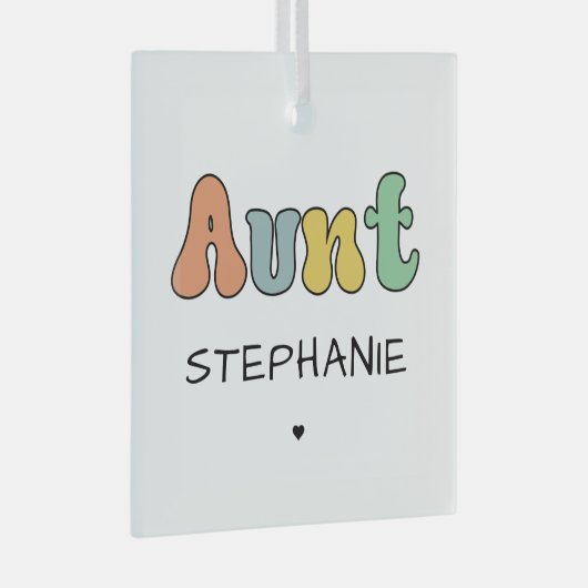 Cadeau met aangepaste tankwagen | Aangepaste tante Glas Ornament (Voorkant Rechts)