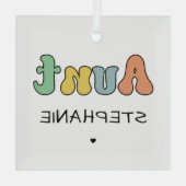 Cadeau met aangepaste tankwagen | Aangepaste tante Glas Ornament (Achterkant)