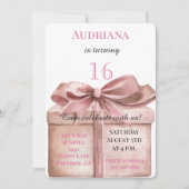 Cadeau met boog 16e verjaardag kaart (Voorkant)