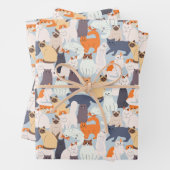 Cadeau met Cartoon Kat Huisdier Patroon Inpakpapier Vel (In situ)