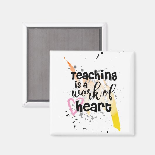 Cadeau met citaat voor leraar - Lesgeven komt uit  Magneet (Voorkant / Achterkant)