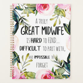 Cadeau met citaat voor verloskundige doula kantoor planner