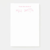 Cadeau met de naam van de leraar voor het handschr post-it® notes (Voorkant)
