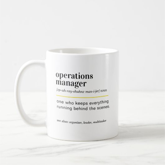 Cadeau met definitie van Operations Manager Koffiemok (Links)