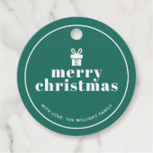 Cadeau met een strik kerst op maat bedankjes labels (Voorkant)