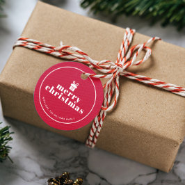 Cadeau met een strik kerst op maat bedankjes labels