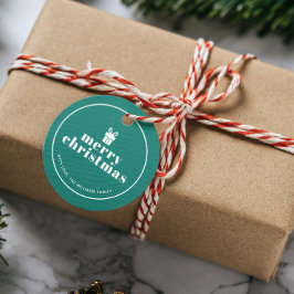 Cadeau met een strik kerst op maat bedankjes labels