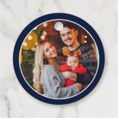 Cadeau met een strik kerst op maat bedankjes labels (Achterkant)