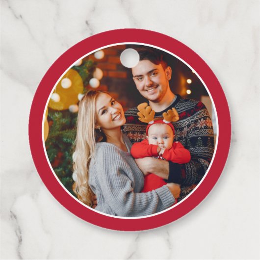 Cadeau met een strik kerst op maat bedankjes labels (Achterkant)