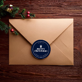 Cadeau met een strik kerst op maat ronde sticker