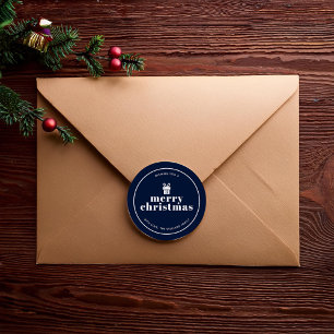Cadeau met een strik kerst op maat ronde sticker
