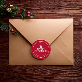 Cadeau met een strik kerst op maat ronde sticker