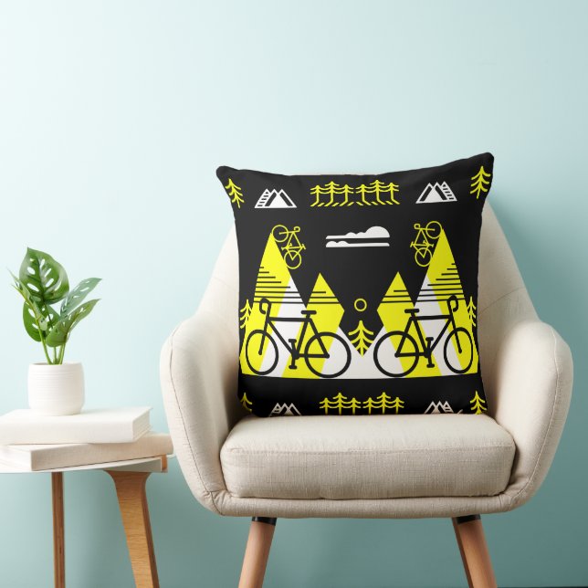 Cadeau met fietsthema kussen (Stoel)