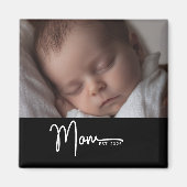 Cadeau met foto en moderne script 'Moeder Opgerich Magneet (Voorkant)