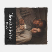 Cadeau met foto van koppel dat chocolade liefheeft fleece deken (Voorkant (Horizontaal))