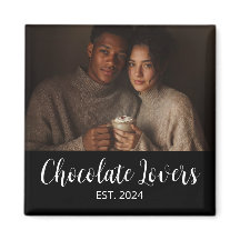 Cadeau met foto van koppel dat chocolade liefheeft