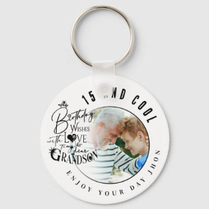 Cadeau met foto van lieve kleinzoon sleutelhanger
