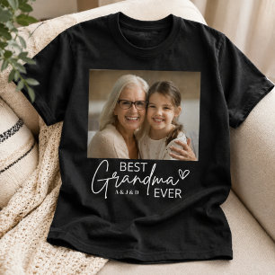 Cadeau met foto van oma en kleinkinderen t-shirt