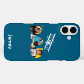 Cadeau met foto van vader, Monogram, Vliegtuig, Pi Case-Mate iPhone Case (Achterkant (horizontaal))