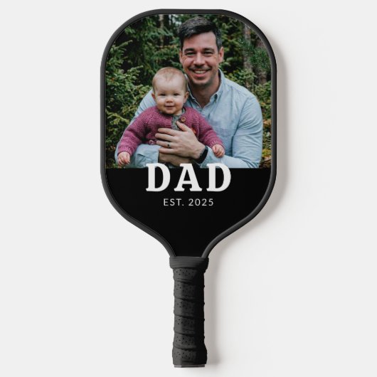 Cadeau met foto van vader pickleball paddle (Voorkant)