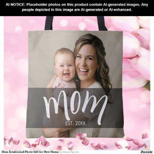 Cadeau met foto voor nieuwe mama tote bag