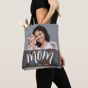 Cadeau met foto voor nieuwe mama van mama tote bag