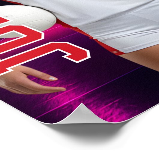Cadeau met foto voor volleybalspeler van senior vo poster (Hoek)