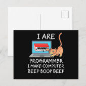 Cadeau met grappige uitspraak over computerwetensc briefkaart (Voorkant / Achterkant)