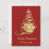 Cadeau met kerstbomen feestdagenkaart (Voorkant)