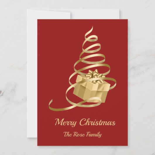 Cadeau met kerstbomen feestdagenkaart (Voorkant)