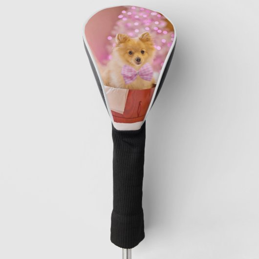 Cadeau met kerstcadeautjes voor honden golfheadcover (Voorkant)