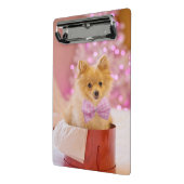 Cadeau met kerstcadeautjes voor honden mini klembord (Angled2)