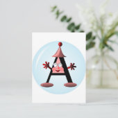 Cadeau met Letter A-initiaal Briefkaart (Staand voorkant)