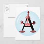 Cadeau met Letter A-initiaal Briefkaart (Voorkant / Achterkant)