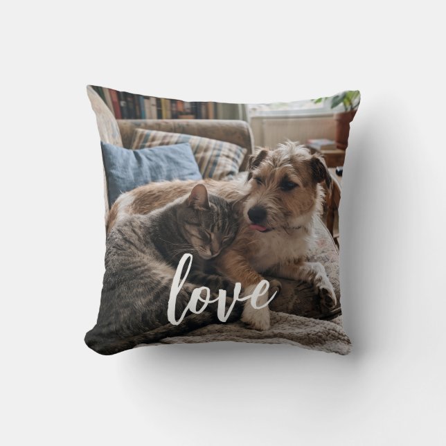 Cadeau met liefdevolle foto kussen (Voorkant)