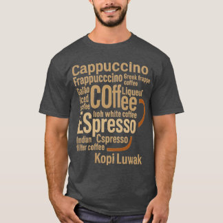 Cadeau met typografisch koffiekopontwerp t-shirt