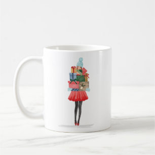 Cadeau met Waterolor Kerstmis Lovin' Girl Delivery Koffiemok